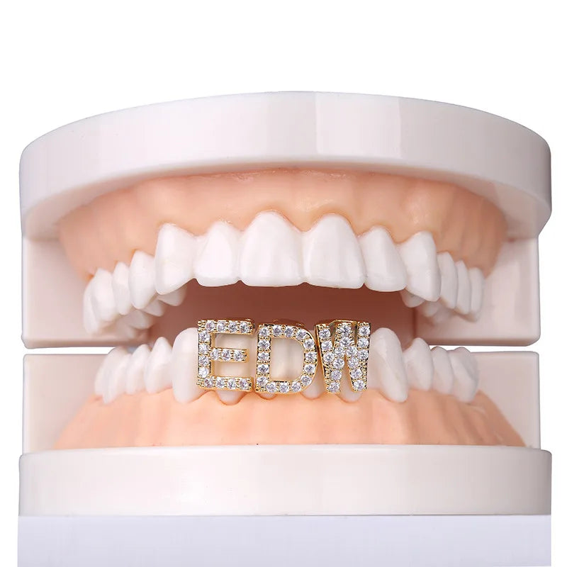Single - Letter CZ Iced - Out Dental Grillz - Afrilinker
