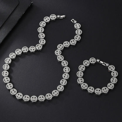 Hip Hop Iced Out Smiley Tennis Chain Necklace - Afrilinker