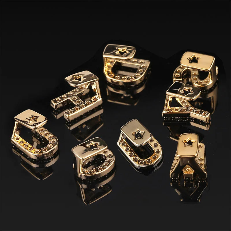 Single - Letter CZ Iced - Out Dental Grillz - Afrilinker