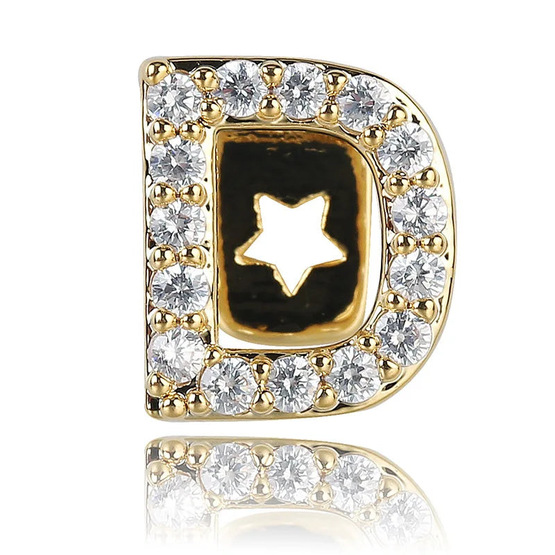 Single - Letter CZ Iced - Out Dental Grillz - Afrilinker